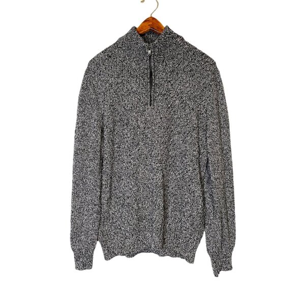 Calvin Klein Jeans Men's Quarter Zip Funnel Neck Long Sleeve Knit Sweater Large - Picture 1 of 7